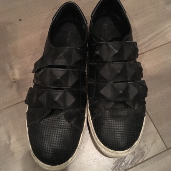 Rebecca Minkoff Shoes - Minkoff Black leather pyramid stud flat